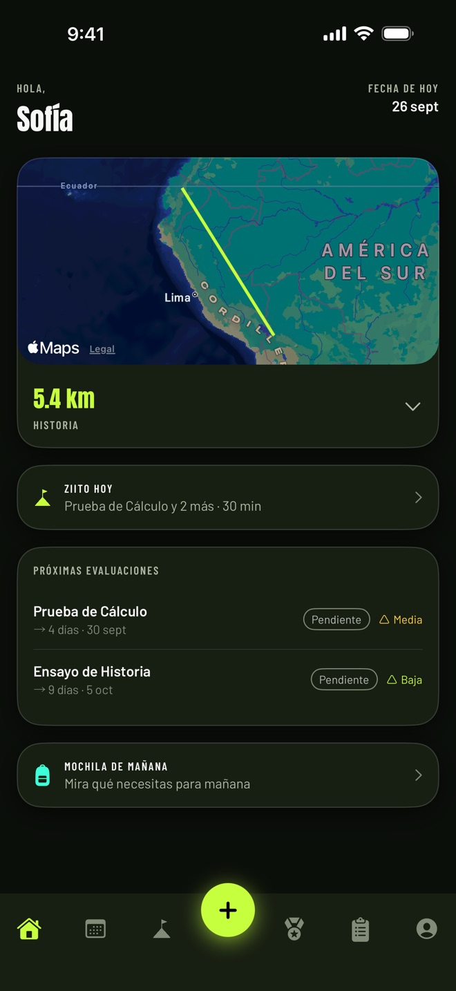 Inicio en modo oscuro